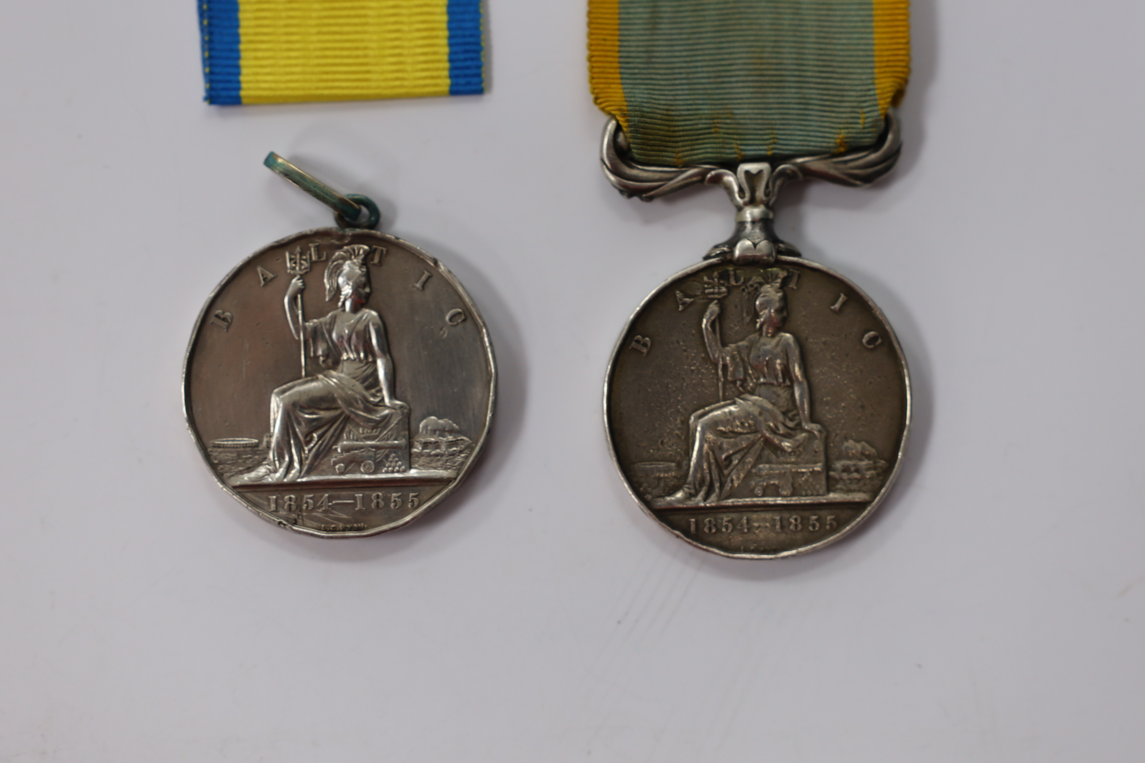 Two Baltic Medals 1856, both unnamed as issued, one with later suspension ring.